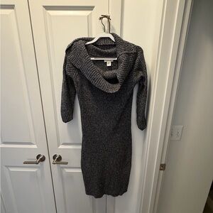 Rachel Zoe Charcoal Cowl Neck Sweater Dress